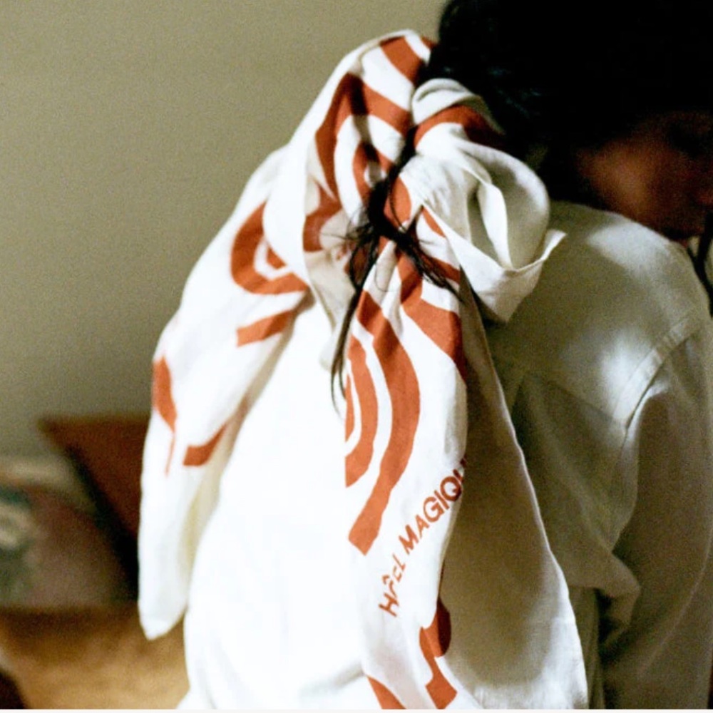 ArkiTaip x Hotel Magique Swirl Scarf – Sustainable Linen – Terracotta Print - Picture 6 of 12